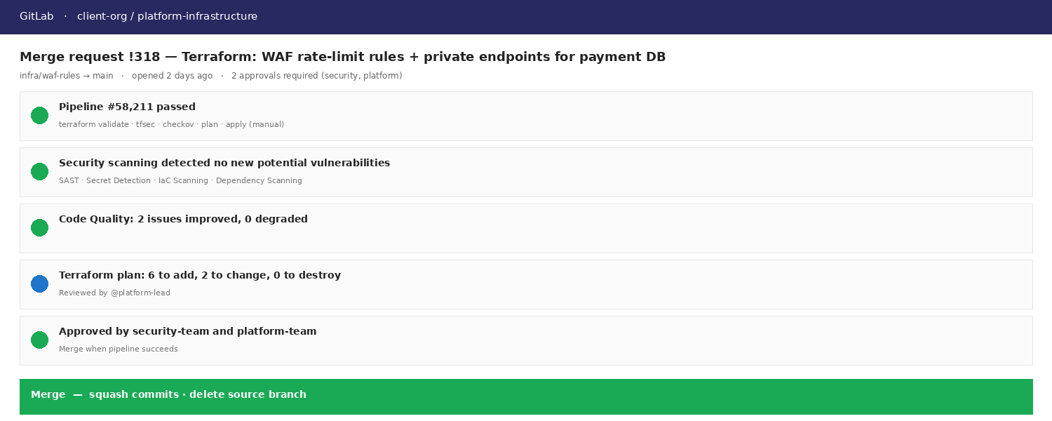 GitLab Infrastructure Merge Request
