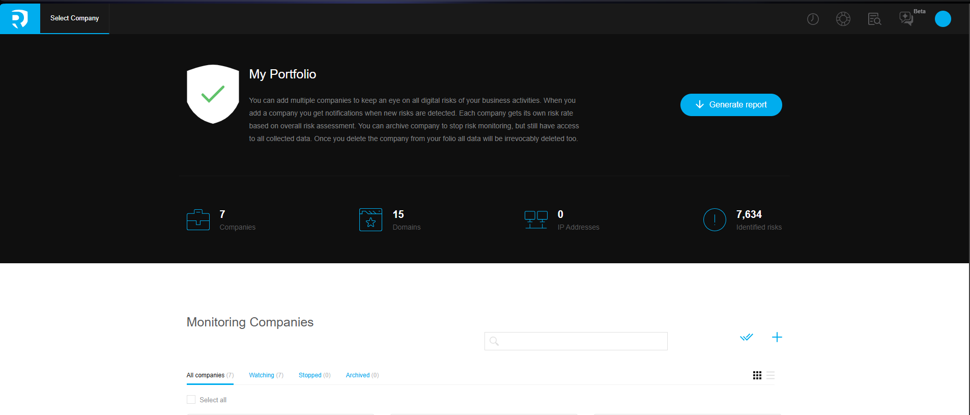 Resecurity Dark Web Portfolio Monitoring
