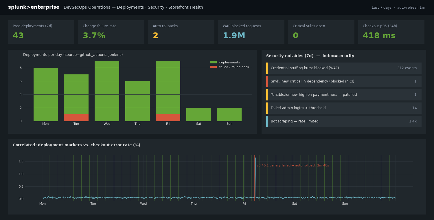 Splunk Enterprise DevSecOps Operations Dashboard